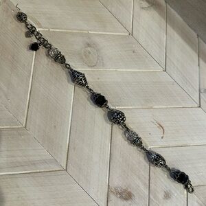 Brighton Bracelet Black Clear Silver Beads